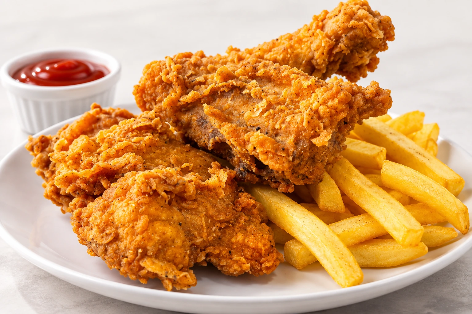 Combo para 2 de 4 presas de pollo broaster con papas fritas